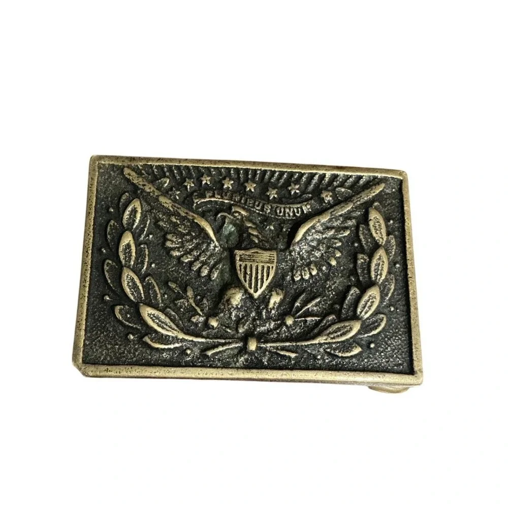 B|S Belt Buckle Mens OS Brass Great Seal Eagle Patriotic Vintage